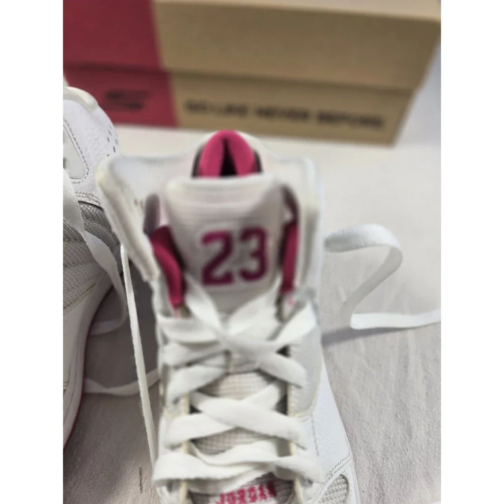 Nike Air Jordan 1 Flight 4 White Pink #23 Sneakers 820183-109 Shoes Sz 4.5y Kids